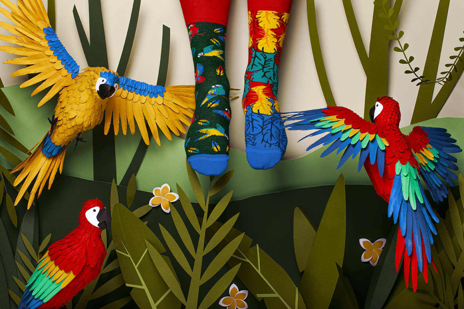 PARADISE PARROT LOW - Sneakersocken mit Papageien