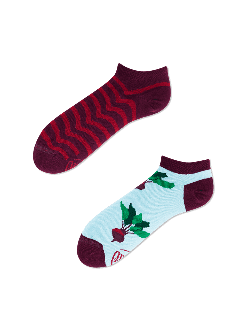 Nízké ponožky s červenou řepou
