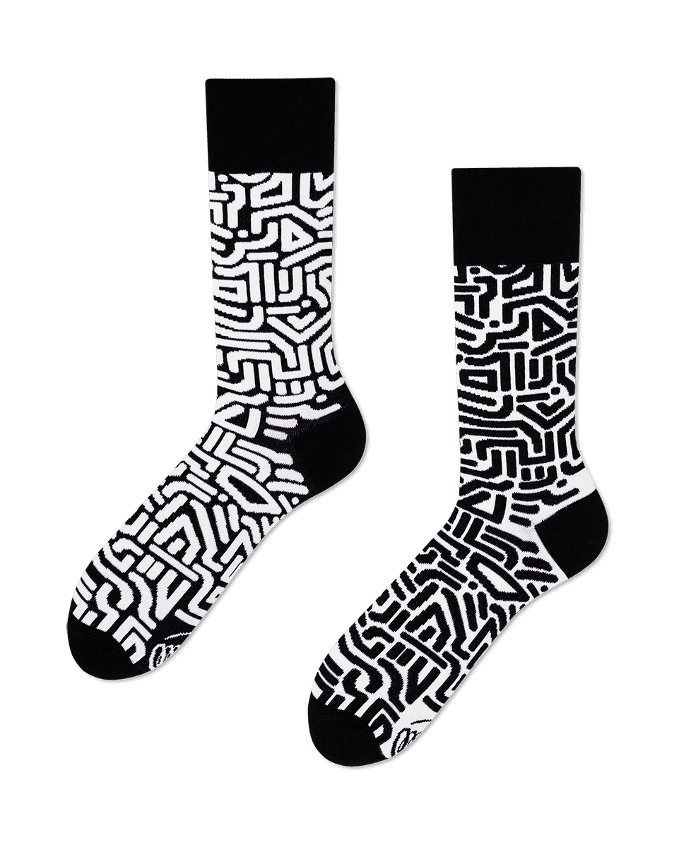 BLACK MAZE - Chaussettes motif labyrinthe