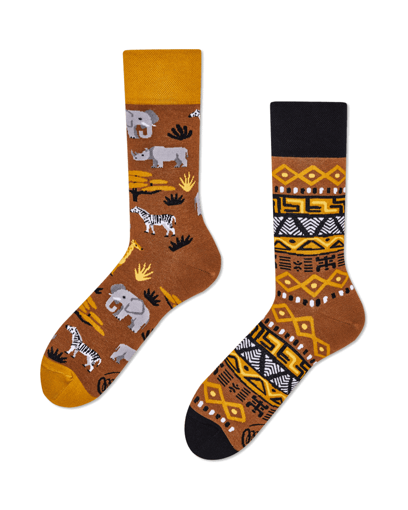 SAFARI TRIP - Sokken met olifanten en giraffen