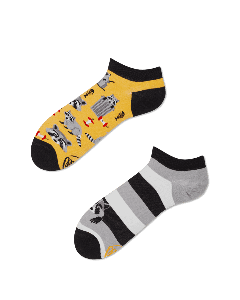Women's Ankle Socks Fox & Raccoon Socks Odd Socks Fun Socks Funky Socks Mismatched Socks Animal Socks Forest Socks